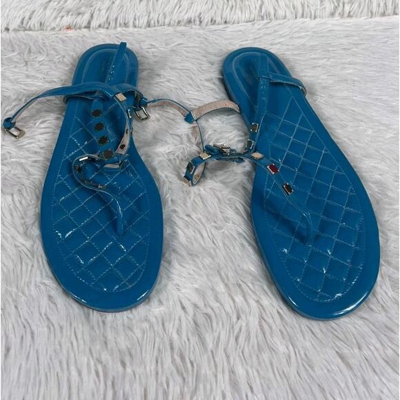Cole Haan Womens Tali Mini Bow Studded Sandals Womens Size 10B Teal W10615 - Picture 2 of 9